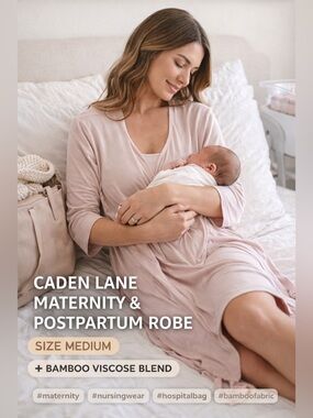 Caden Lane maternity and postpartum robe made from a bamboo viscose blend